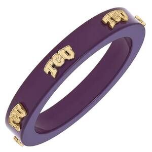 NEW CANVAS STYLE women's tcu horned frogs resin logo bangle in purple